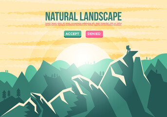 Mountaineering Landscape at Sunrise