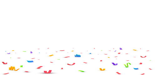 Confetti vector illustration. Festive background. Party concept. Flying ribbons isolated.