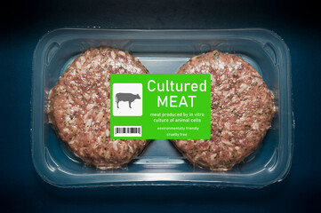 cow cultured meat concept