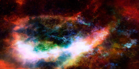 Fototapeta na wymiar dark universe with nebula and stars