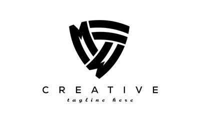 Shield letters MW creative logo
