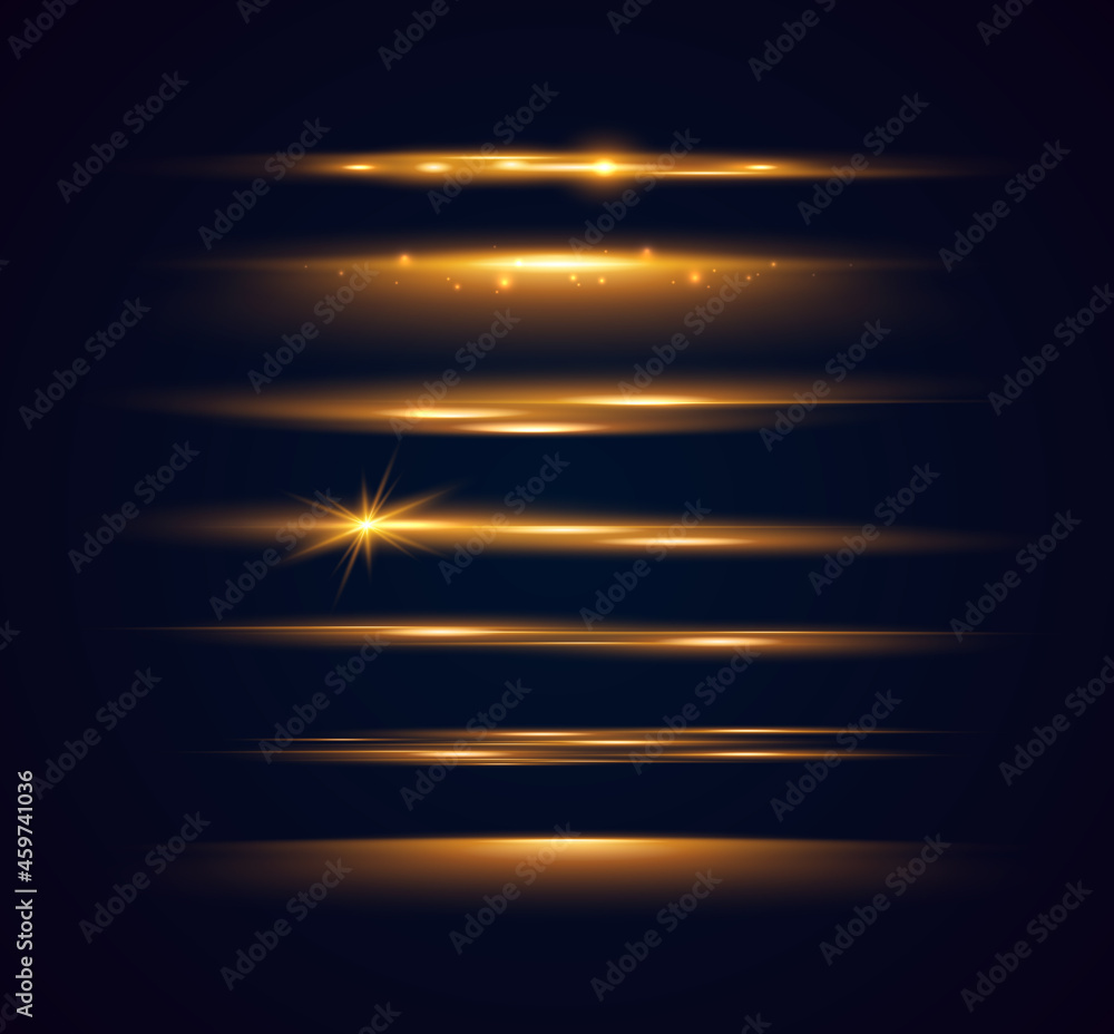 Aufkleber set of shining sparkles and lens flares. glowing lights isolated on transparent background. vector i