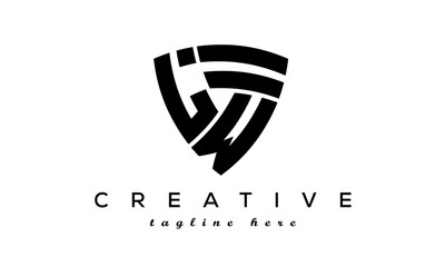 Shield letters LW creative logo