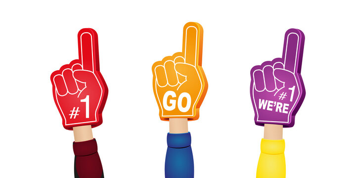 Number 1 One Sports Fan Foam Hand With Raising Forefinger Stock  Illustration - Download Image Now - iStock