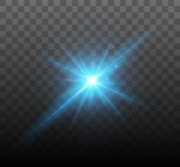 Lens flare vector illustration. Glowing spark light effect isolated on transparent background.