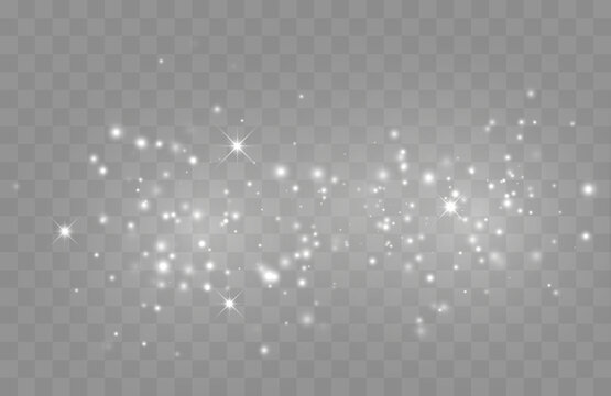 Vector glowing stars. Glitter effect isolated on transparent background. Magic Christmas lights. Vector illustration