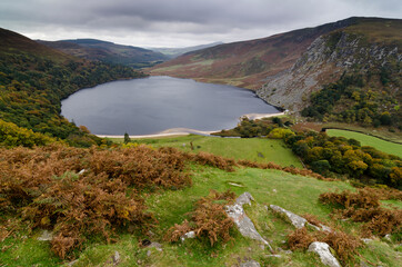 Lough Tay lake guinnes  landscape in ireland