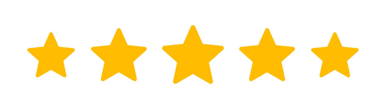 Five Stars Rating Icon Vector. Vector Illustration