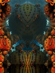 Fototapeta premium 3d fractal illustration.Abstract shapes in color.