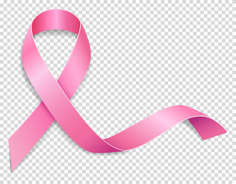 pink ribbon symbol of breast cancer disease vector illustration