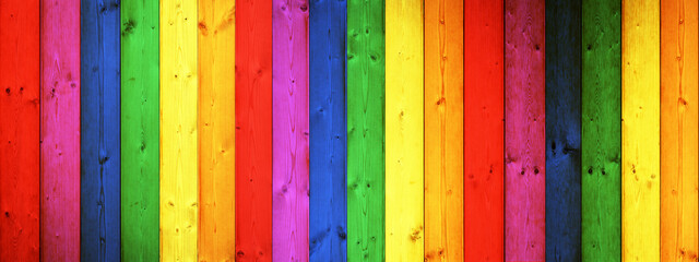 old rustic wooden wall table floor texture - wood background panorama banner long, rainbow painting...