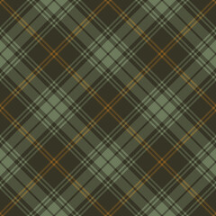Check pattern for flannel in green and brown. Seamless herringbone textured autumn winter tartan check plaid vector background graphic for shirt, blanket, throw, other modern fashion textile design.