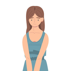 Disappointed with Bad News Woman Character Vector Illustration