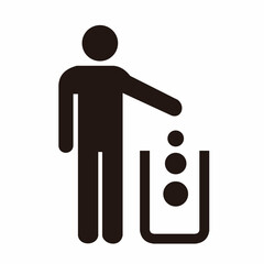 people throw a trash in garbage icon vector design