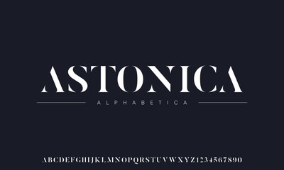 Elegant font set. Modern alphabet letters serif Lettering Typography Fonts uppercase and number. vector illustration