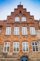 Fototapeta na wymiar Step gable on a historic house in Viborg, Denmark