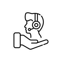 Customer Service vector outline icon style illustration. EPS 10 file