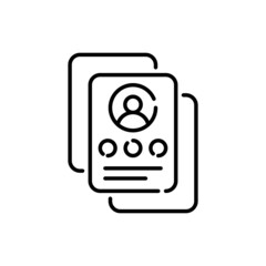 CV Form vector outline icon style illustration. EPS 10 file