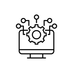 System Integration vector outline icon style illustration. EPS 10 file