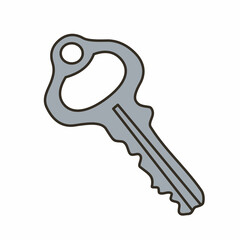 metal door key vector design