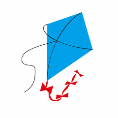 flying kite toy with tie vector design