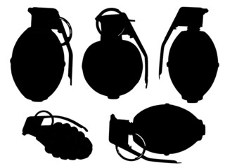 Grenade assortment. Modeled after actual grenades used by the United States Military. Includes traditional Pineapple Grenade and Frag Grenade.
