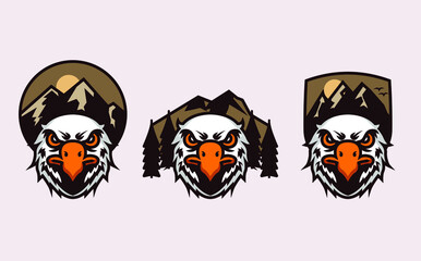 Retro eagle adventure mascot logo design