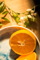 orange on a plate