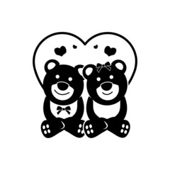 Couple bear in love design vector