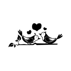 Couple bird in love design vector