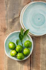 lemons on plate with natural light
