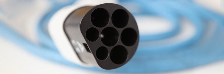 Electric vehicle charging for electric cars closeup