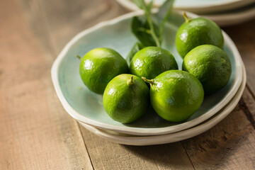lemons on plate with natural light