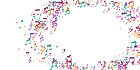 Music notes flying vector design. Audio recording