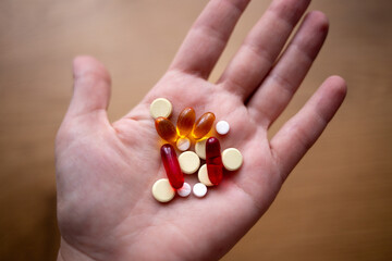 medicine in the hands of the palm