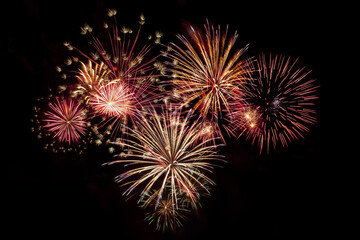 Holiday background with fireworks