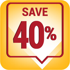 Discount forty save percent
