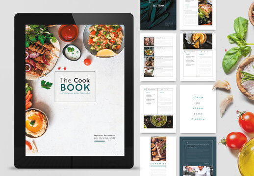 Minimal Grey and Green Cookbook Ebook