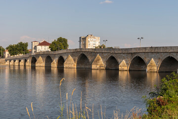Naklejka premium Mustafa Pasha Bridge over Maritsa river in Svilengrad, Bulgaria