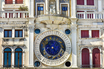 beautiful clock in St. Mark's Square in Venice, Italy 