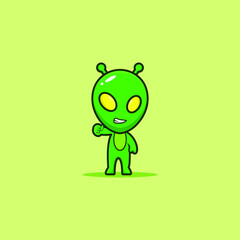 Kawaii alien with mad exspression