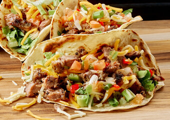 soft taco fajita with all the fixings