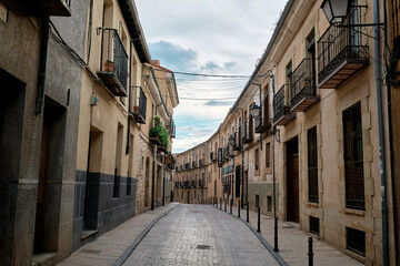 Fototapeta na wymiar Sigüenza, Guadalajara, Spain, September 11, 2021 street without people
