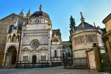 Obraz premium Upper town (Citta Alta) of Bergamo in Italy, beautiful architecture 