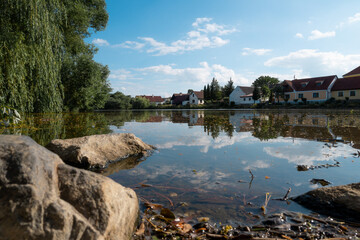 Fototapeta na wymiar Old pond in Stříbřec, South Bohemia