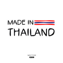 Made in Thailand, Thailand logo design, vector illustration.