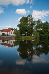 Fototapeta na wymiar Old pond in Stříbřec, South Bohemia