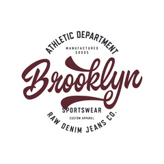 Brooklyn Athletic. New York. T Shirt Design. Vector Illustration