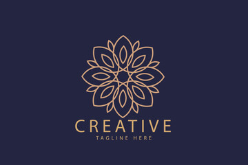 Logo design template, leaf-shaped flower