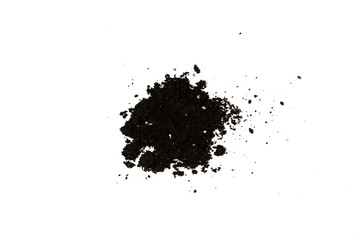 Black land for plant isolated on white background.